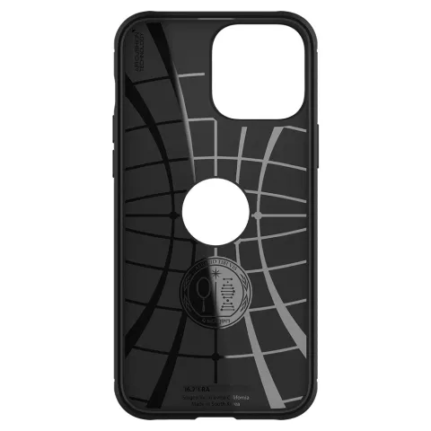 Spigen Rugged Armor TPU met Air Cushion carbonvezels hoesje geschikt voor iPhone 13 Pro Max - zwart
