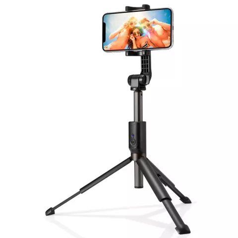 Spigen selfiestick tripod smartphone standaard foto afstandsbediening - Zwart