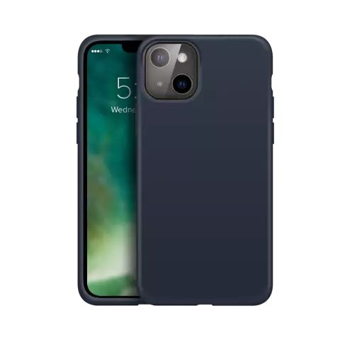 Xqisit Silicone case Anti Bac PC en siliconen hoesje geschikt voor iPhone 13 - blauw