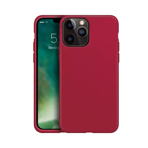 Xqisit Silicone case Anti Bac PC en siliconen hoesje geschikt voor iPhone 13 Pro - rood