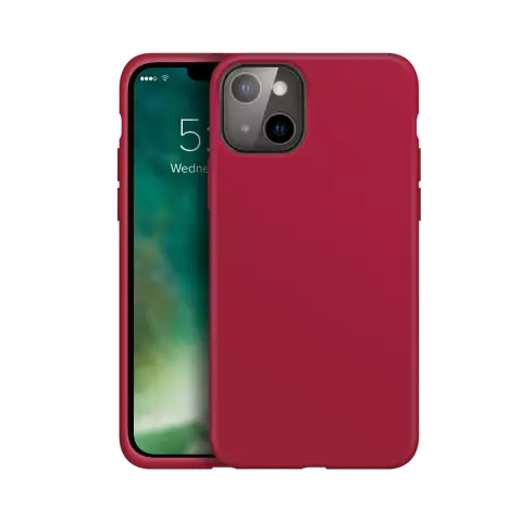 Xqisit Silicone case Anti Bac PC en siliconen hoesje geschikt voor iPhone 13 - rood