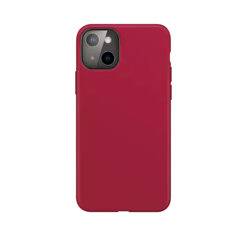 Xqisit Silicone case Anti Bac PC en siliconen hoesje geschikt voor iPhone 13 - rood