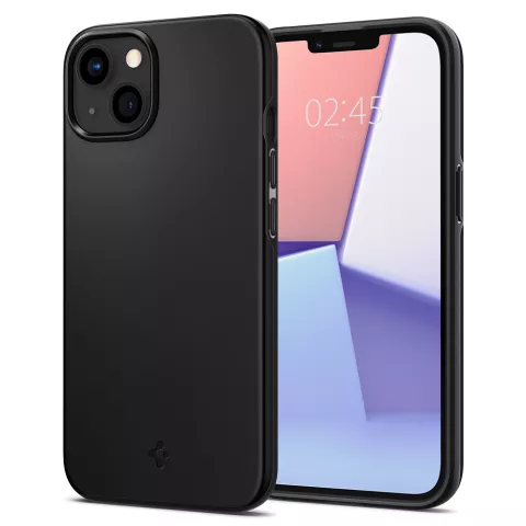 Spigen Thin Fit dun polycarbonaat hoesje geschikt voor iPhone 13 - zwart