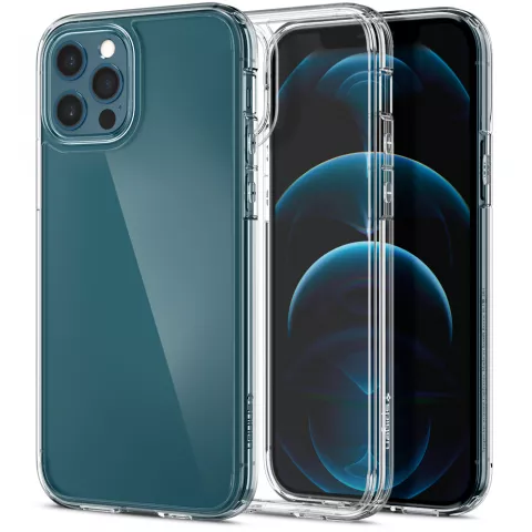 Spigen Ultra Hybrid pu en TPU Air Cushion hoesje geschikt voor iPhone 12 en iPhone 12 Pro - transparant