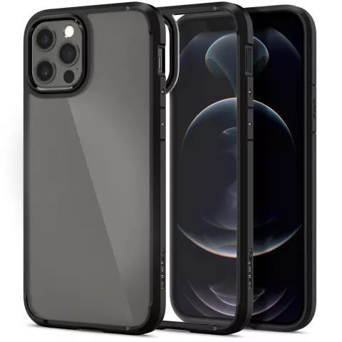 Spigen Ultra Hybrid pu en TPU Air Cushion hoesje geschikt voor iPhone 12 en iPhone 12 Pro - zwart