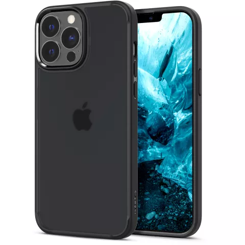 Spigen Ultra Hybrid PU en TPU Air Cushion hoesje voor iPhone 13 Pro Max - zwart