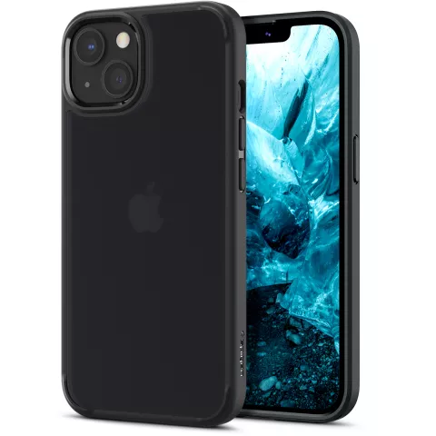 Spigen Ultra Hybrid PU en TPU Air Cushion hoesje voor iPhone 13 - zwart