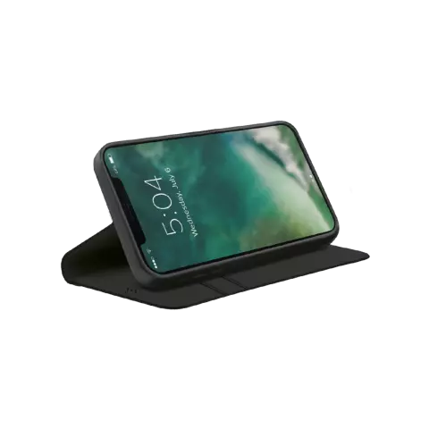 Xqisit Eco Wallet Selection Anti Bac biologisch afbreekbaar hoesje voor iPhone 12 Pro Max - zwart