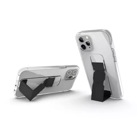 CLCKR Gripcase Clear PU en TPU hoesje voor iPhone 12 Pro Max - zwart