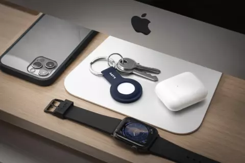 Laut Huex siliconen hoesje geschikt voor Apple AirTag - blauw