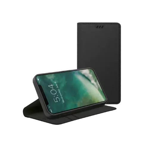 Xqisit Eco Wallet Selection Anti Bac biologisch afbreekbaar hoesje voor iPhone 12 Pro Max - zwart