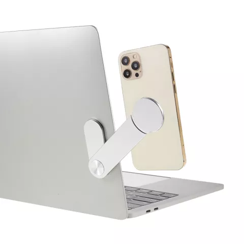 Magnetische Telefoonhouder van Aluminium voor Laptop en MacBook - Zilverkleur