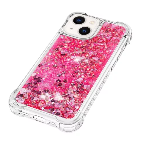 Glitter TPU hoesje voor iPhone 14 - transparant roze