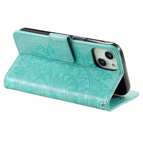 Mandala Wallet TPU hoesje voor iPhone 14 - groen