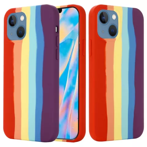 Rainbow Pride siliconen hoesje voor iPhone 14 - pastel