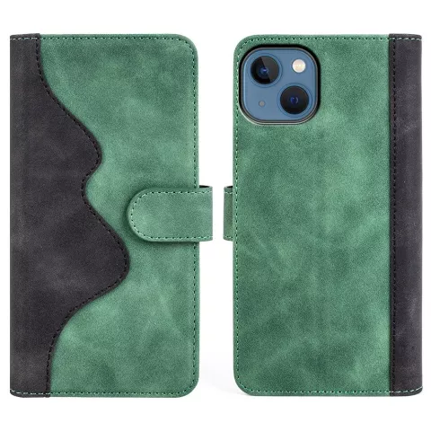 Bookcase Wallet kunstleer hoesje voor iPhone 14 - groen