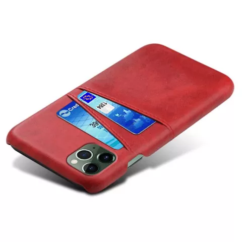 Duo Cardslot Wallet kunstleer hoesje voor iPhone 12 en iPhone 12 Pro - rood