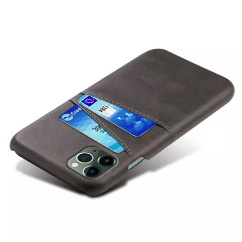 Duo Cardslot Wallet kunstleer hoesje voor iPhone 12 mini - zwart