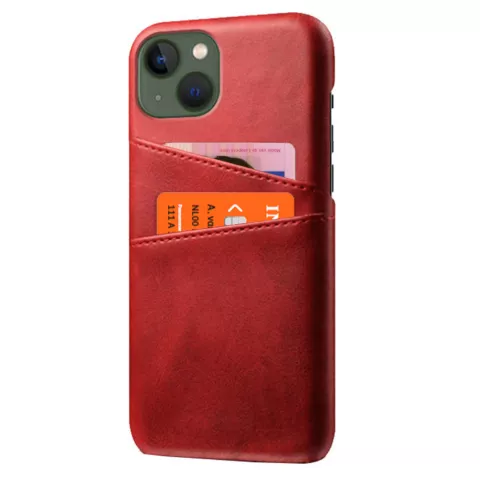 Duo Cardslot Wallet kunstleer hoesje voor iPhone 12 mini - rood