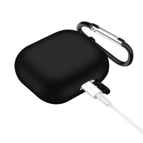 Solid Protection siliconen hoesje met haak voor AirPods 3 - zwart