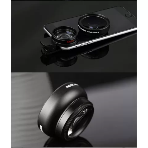 Telefoon Camera Lens Kit 2-in-1 Clip-on Lens 0.45X Ultra Groothoek Wide Angle + HD Macro Lens