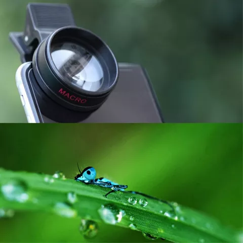 Telefoon Camera Lens Kit 2-in-1 Clip-on Lens 0.45X Ultra Groothoek Wide Angle + HD Macro Lens