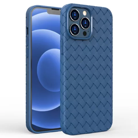 Woven TPU hoesje voor iPhone 14 Pro - blauw