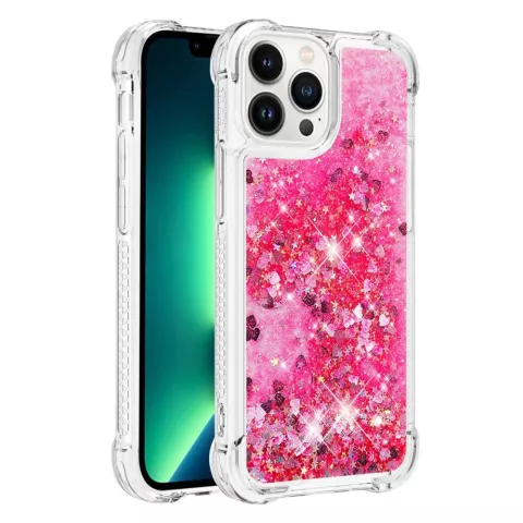 Glitter TPU hoesje voor iPhone 14 Pro - transparant roze