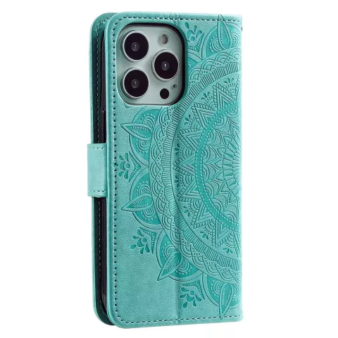 Mandala Wallet TPU hoesje voor iPhone 14 Pro - groen