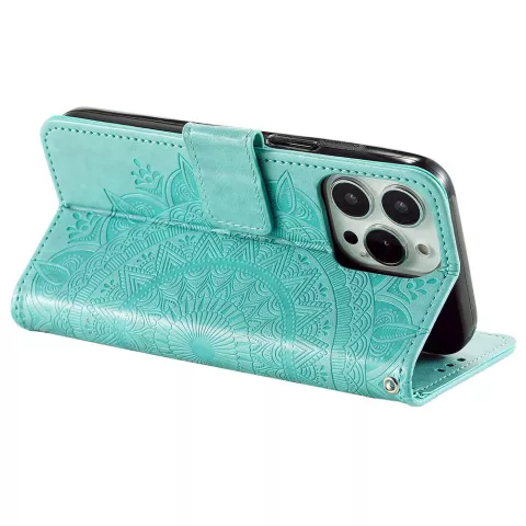 Mandala Wallet TPU hoesje voor iPhone 14 Pro - groen