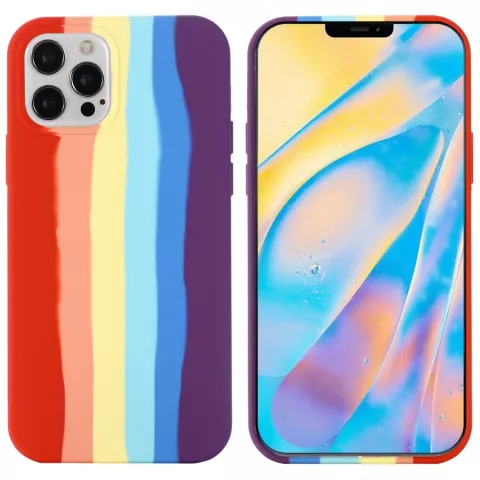 Rainbow Pride siliconen hoesje voor iPhone 14 Pro - pastel