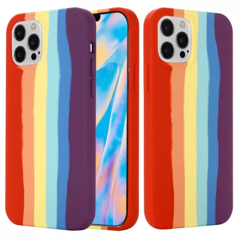 Rainbow Pride siliconen hoesje voor iPhone 14 Pro - pastel