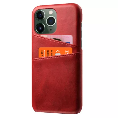 Duo Cardslot Wallet kunstleer hoesje voor iPhone 14 Pro - rood