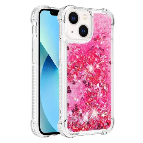 Glitter TPU hoesje voor iPhone 14 Plus - transparant roze