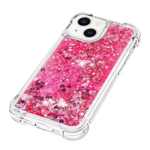 Glitter TPU hoesje voor iPhone 14 Plus - transparant roze