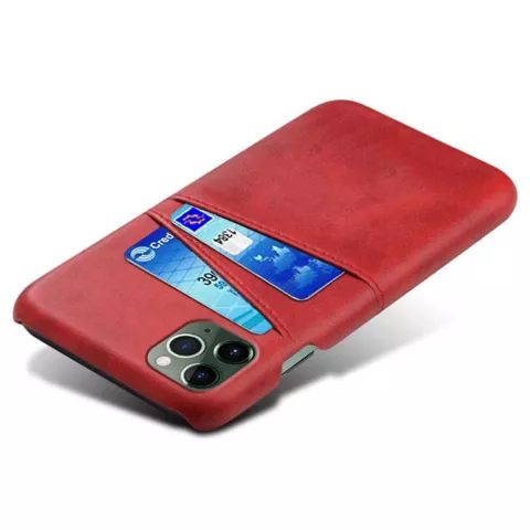 Duo Cardslot Wallet kunstleer hoesje geschikt voor iPhone 14 Plus - rood