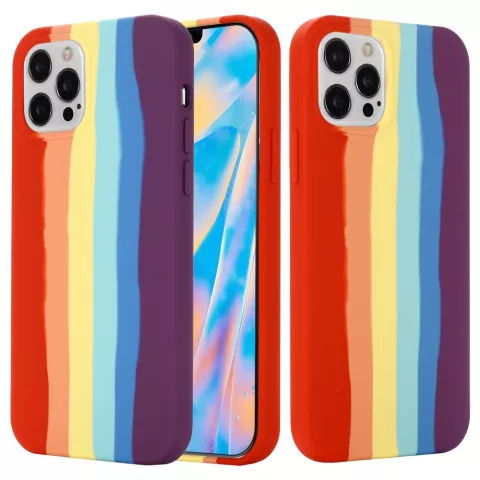 Rainbow Pride siliconen hoesje voor iPhone 14 Pro Max - pastel