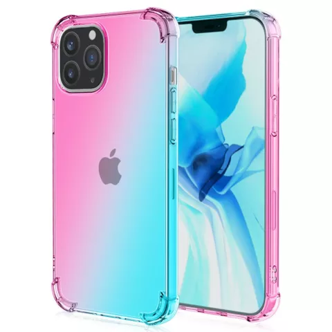 Gradient TPU hoesje voor iPhone 14 Pro Max - roze en groen