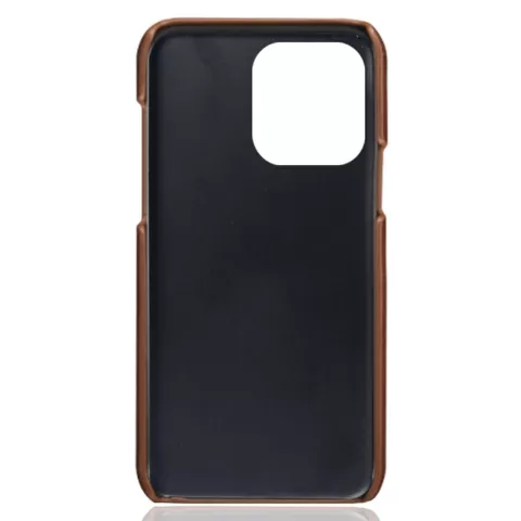 Duo Cardslot Wallet kunstleer hoesje voor iPhone 14 Pro Max - bruin