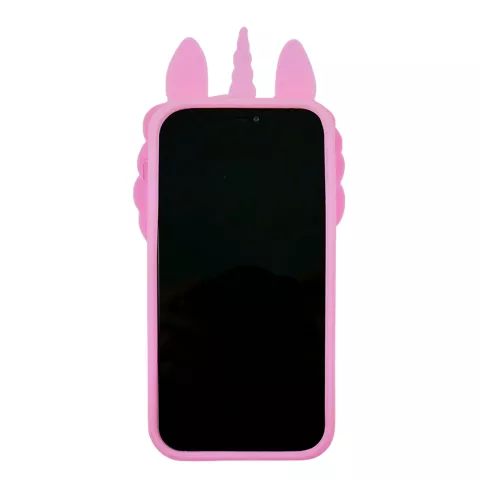Unicorn Pop Fidget Bubble siliconen eenhoorn hoesje voor iPhone 13 Pro - roze