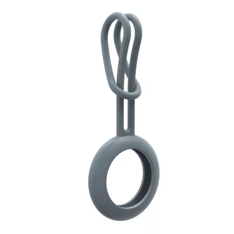 Siliconen Hoesje en Hanger Ronde Ring voor Apple AirTag - Blauw