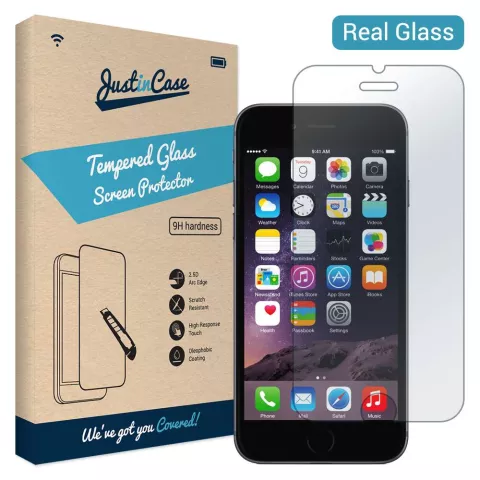 Just in Case Tempered Glass voor iPhone 6 / 6s - gehard glas