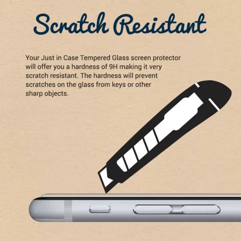 Just in Case Tempered Glass voor iPhone 6 / 6s - gehard glas