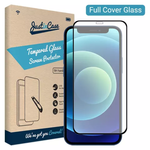 Just in Case Full Cover Tempered Glass voor iPhone 12 mini - gehard glas