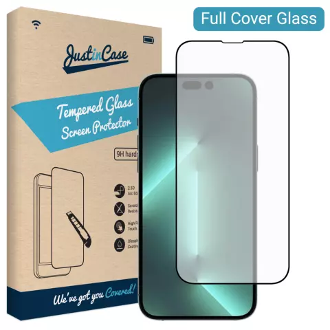 Just in Case Full Cover Tempered Glass geschikt voor iPhone 14 Pro Max - gehard glas