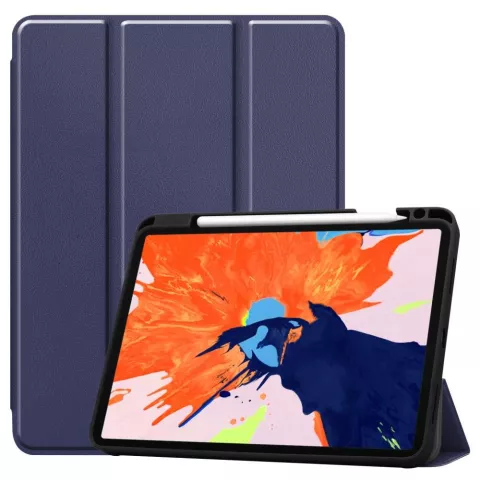 Just in Case Trifold Case With Pen Slot hoes geschikt voor iPad Pro 12.9 inch 2020 - blauw