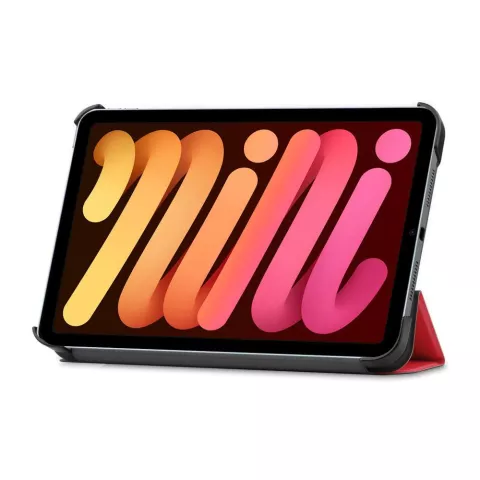 Just in Case Trifold Case hoes geschikt voor iPad mini 6 (2021) &amp; iPad mini 7 (2024) - rood