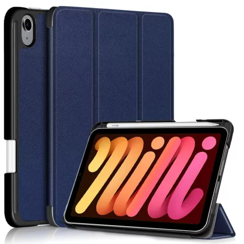 Just in Case Trifold Case With Pen Slot hoes voor iPad mini 6 - blauw