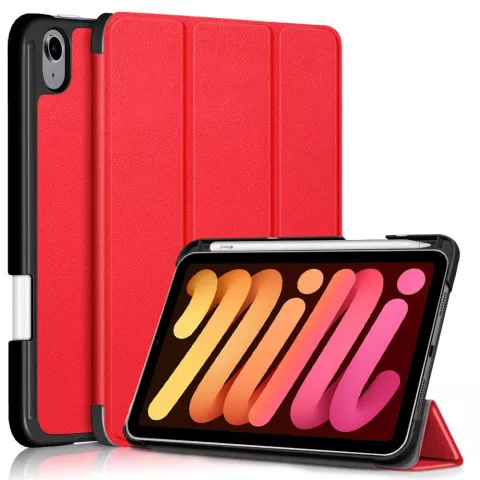 Just in Case Trifold Case With Pen Slot hoes voor iPad mini 6 - rood