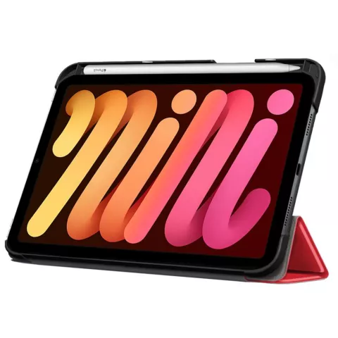 Just in Case Trifold Case With Pen Slot hoes voor iPad mini 6 - rood